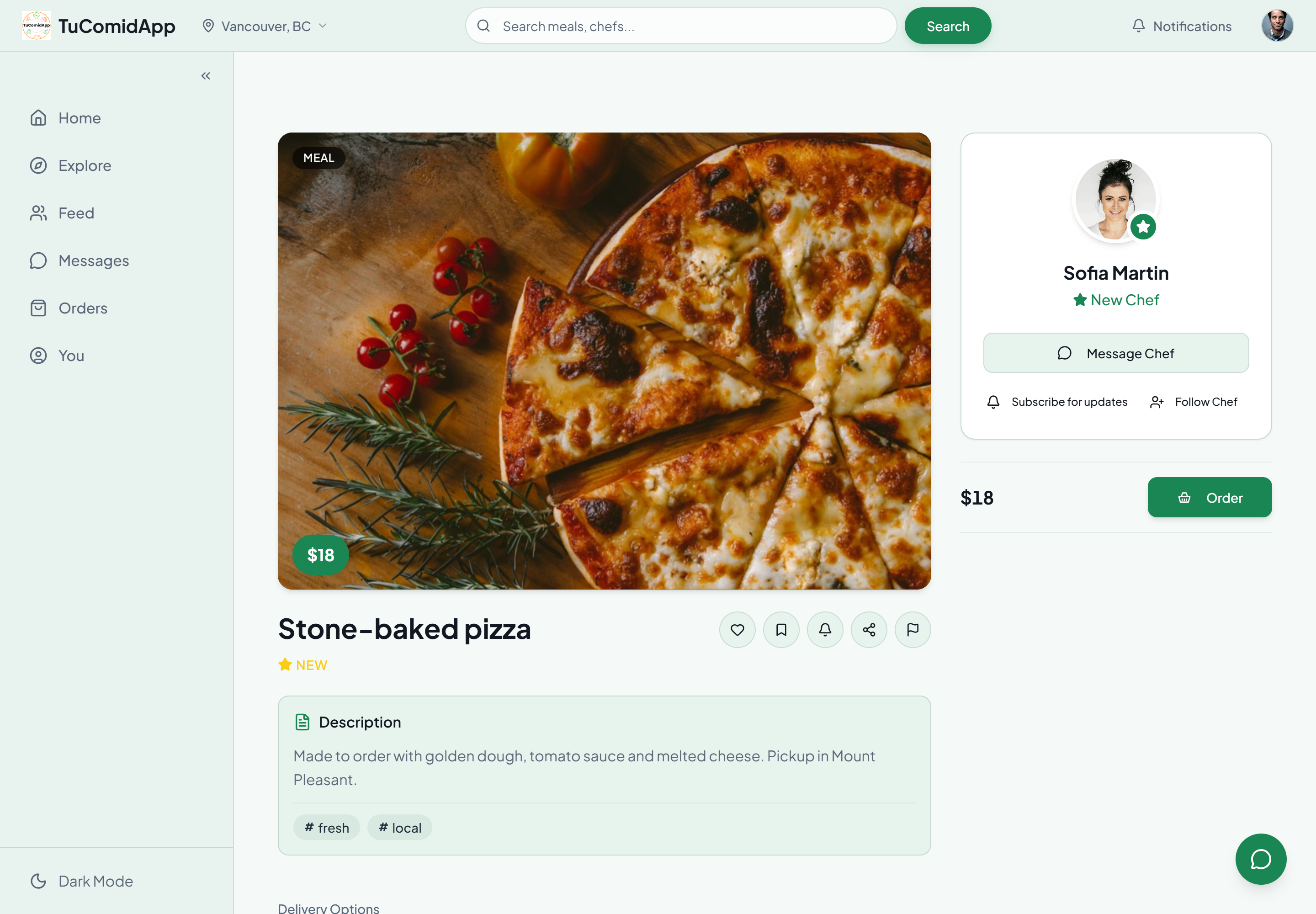 Pizza cuite sur pierre · 18 $