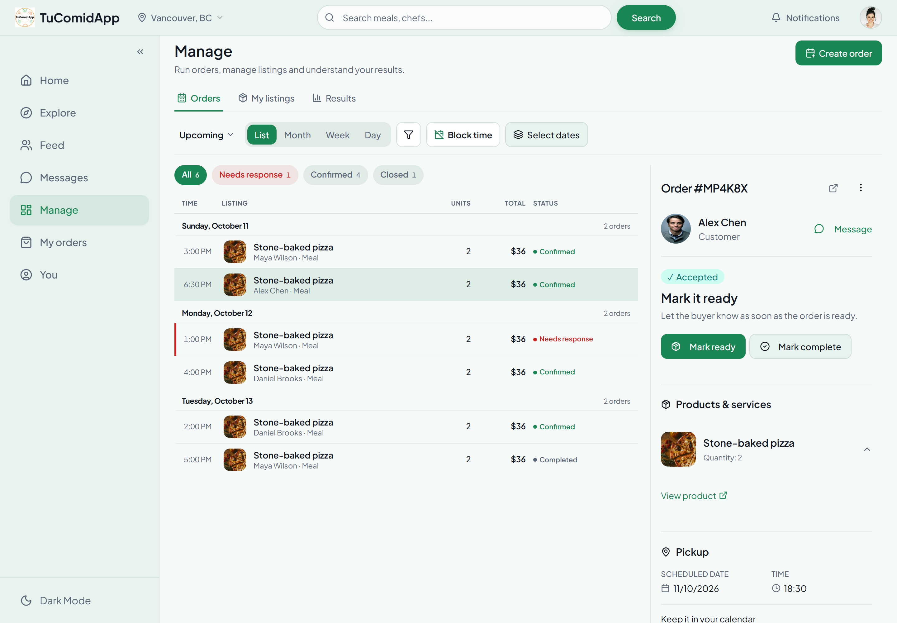 Gestion des commandes