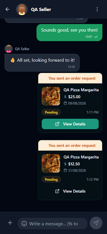 TuComidApp: chat